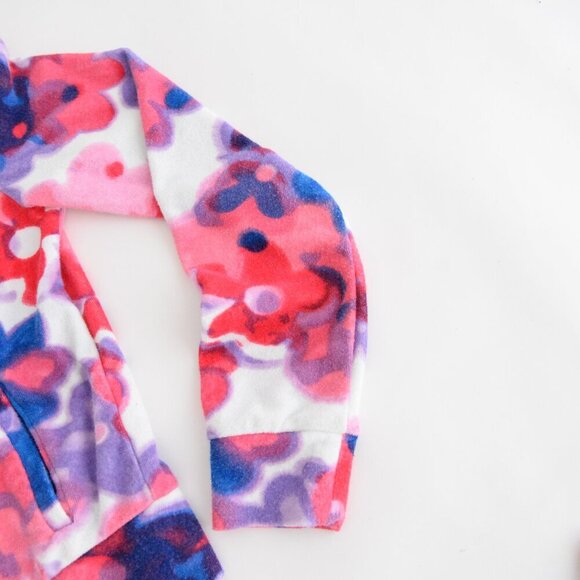 Juicy Couture All Over Floral Zip Up TerryCloth Mockneck Jacket Sweater Small - Picture 5 of 10